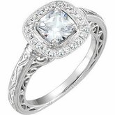 651859 / Engagement Ring / Semi-Set / 14K White / Oval / 7X5 Mm / Polished / 1 / 5 Ctw Diamond Semi-Mount Engagement Ring