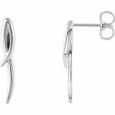 86672 / Sterling Silver / PAIR / Polished / Freeform Earring With Back