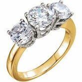 3-Stone Anniversary Ring Mounting for Round Gemstones