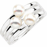 3 Stone Pearl Ring Mounting