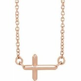 R42389 / NECKLACE / Sterling Silver / 16 In / Polished / Sideways Cross Necklace