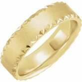 52087 / Sterling Silver / 4 / 6 Mm / Polished / Scalloped Edge Comfort-Fit Satin Finished Band