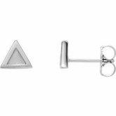 86658 / Sterling Silver / PAIR / Polished / Triangle Petite Earring With Back