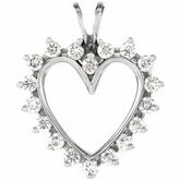 9/10 CTW Diamond Heart Pendant