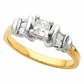 Accented Engagement Ring Mounting or Band