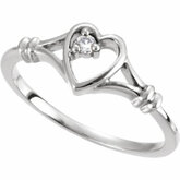 Accented Heart Teen Ring Mounting