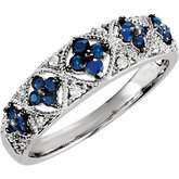 Blue Sapphire & Diamond Fashion Ring