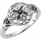 Blue Sapphire & Diamond Fashion Ring