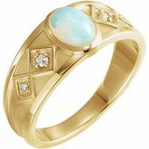 Cabochon Accented Ring