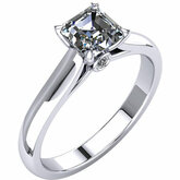 Cathedral Style Solitaire Engagement Ring Mounting with Accent