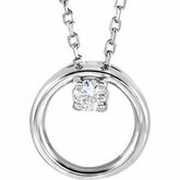 Charles & Colvard Moissanite® Solitaire Circle Necklace