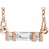 Charles & Colvard Moissanite® & Diamond Accented Bar Necklace