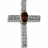 Color Stone Cross Pendant Mounting