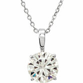Created Moissanite Round 4-Prong Solitaire Necklace