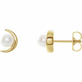 Crescent Moon Pearl Earrings