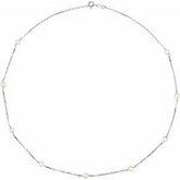 Cultured Pearl Station Necklace 4mm
