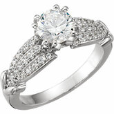 Diamond Accented Semi-mount Engagement Ring