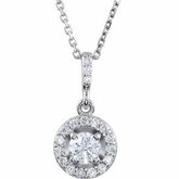 Diamond Halo-Styled Necklace or Mounting