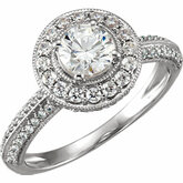 Diamond Halo-Styled Semi-Mount Engagement Ring