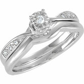 Diamond Illusion Engagement Ring or Matching Band