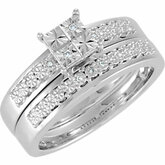 Diamond Illusion Engagement Ring or Matching Band