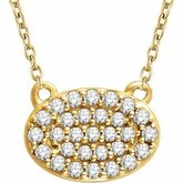 Diamond Oval Cluster Necklace