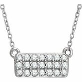 Diamond Rectangle Cluster Necklace