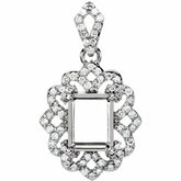 Diamond Semi-mount Dangle Pendant or Necklace