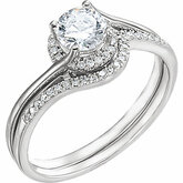 Diamond Semi-mount Halo-Styled Engagement Ring or Band