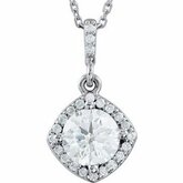 Diamond or Tanzanite Halo-Styled Necklace or Pendant Mounting