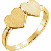 Double Heart Signet Ring