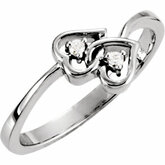 Double Heart Teen Ring Mounting