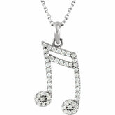 Double Sixteenth Note Diamond Necklace or Mounting