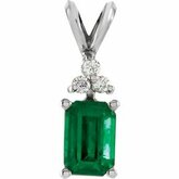 Emerald & Diamond Pendant or Necklace