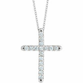 French-Set Cross Necklace or Pendant