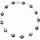 Freshwater Cultured Coin Pearl Bracelet or Necklace