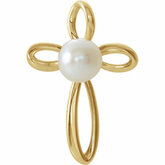 Freshwater Cultured Pearl Cross Pendant or Mounting
