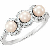 Freshwater Cultured Pearl & Diamond Ring or Mounting