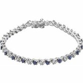 Gemstone & Diamond Line Bracelet