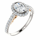 Halo-Style Bezel Set Engagement Ring