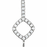 Halo-Styled Dangle Pendant Trim with Antique Square Frame