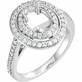 Halo-Styled Semi-Mount Engagement Ring or Band