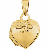 Heart Locket with Embossed Bow