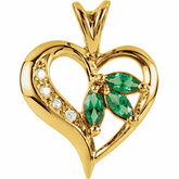 Heart Shape Pendant Mounting for Marquise Center