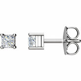 I&#8321; G-H Princess Diamond Friction Post Stud Earrings
