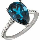 London Blue Topaz  & Diamond Ring or Mounting