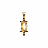 Marquise 6-Prong Wire Basket Pendant