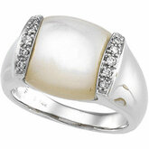 Mother of Pearl & Diamond Ring