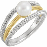 Negative Space Rope Pearl Ring