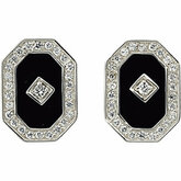 Onyx & Cubic Zirconia Earrings
